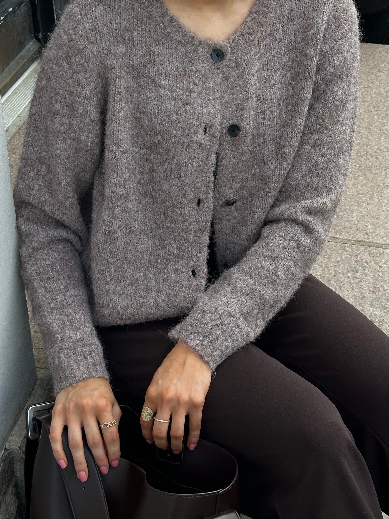VMNOVAH Knit Cardigan - Brown Lentil